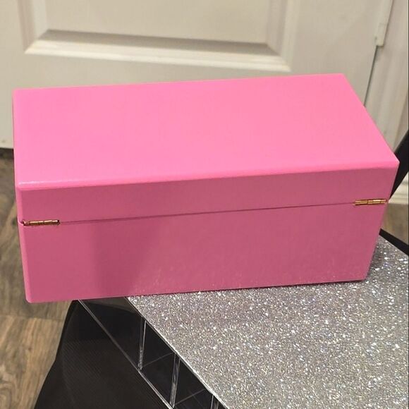 Disney Minnie Mouse Gold Icon Pink Lacquer Wood Jewelry Organizer - Picture 15 of 15